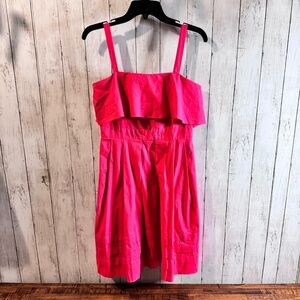 Eliza J womens size 4 pink ruffled tank top dress